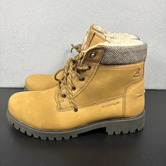 Kamik Shoes - Kamik Women's Tan Waterproof Boots Tan Size 10 Faux Fur Lined Lace Up Shoes
